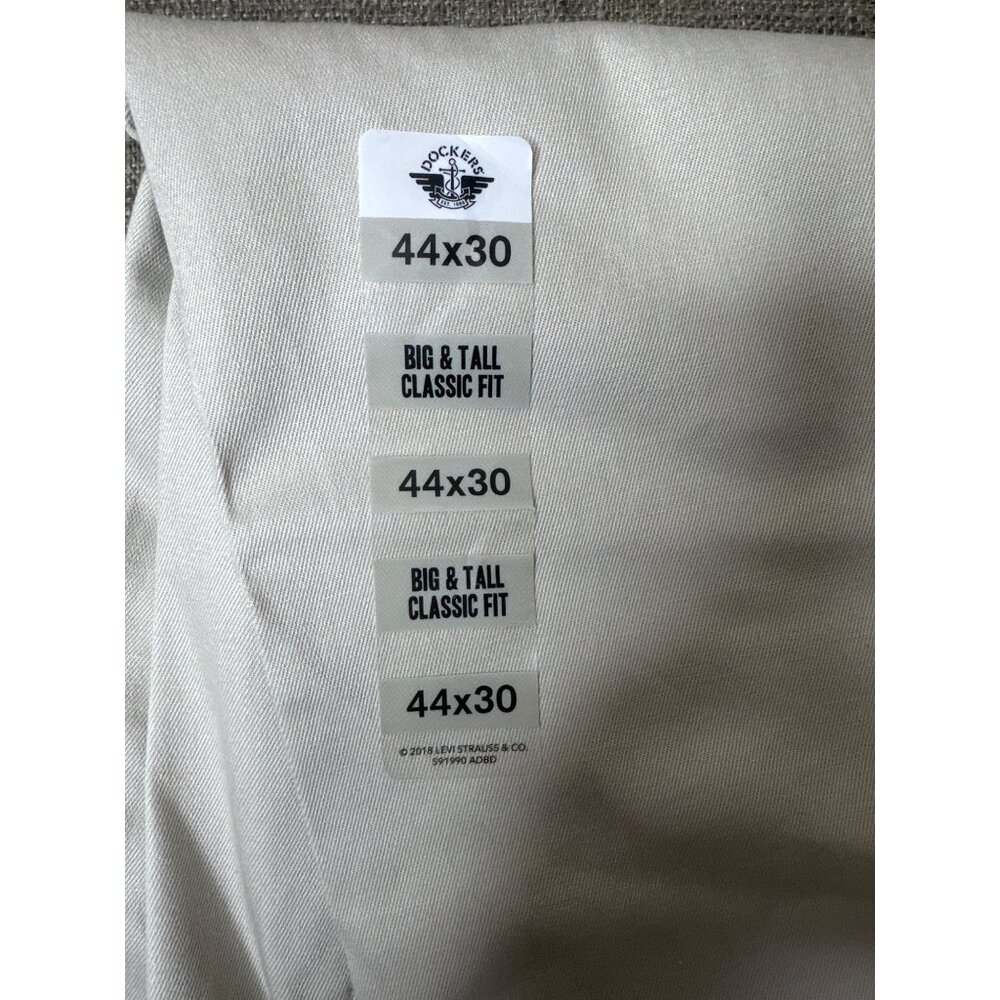 Dockers Mens Signature Iron Free Beige Khaki Pants Classic Fit 44x30 - Picture 8 of 8